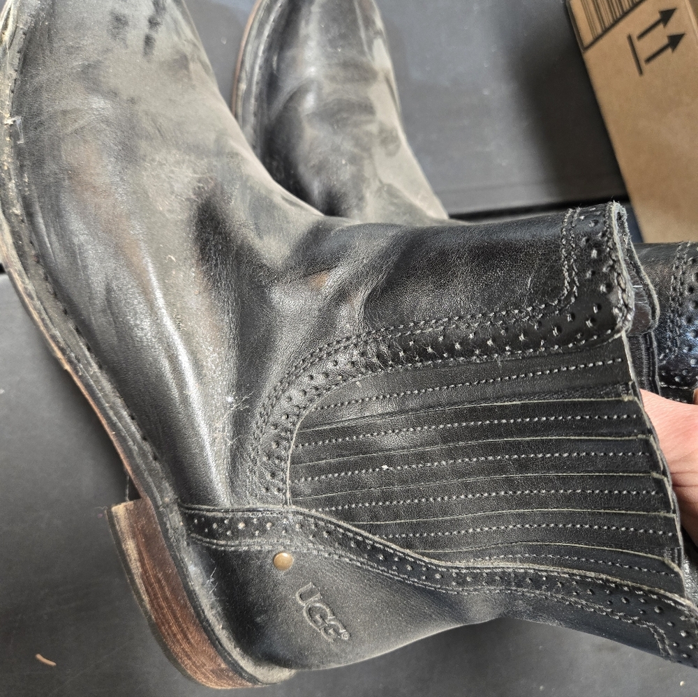 UGG Black Leather Boots